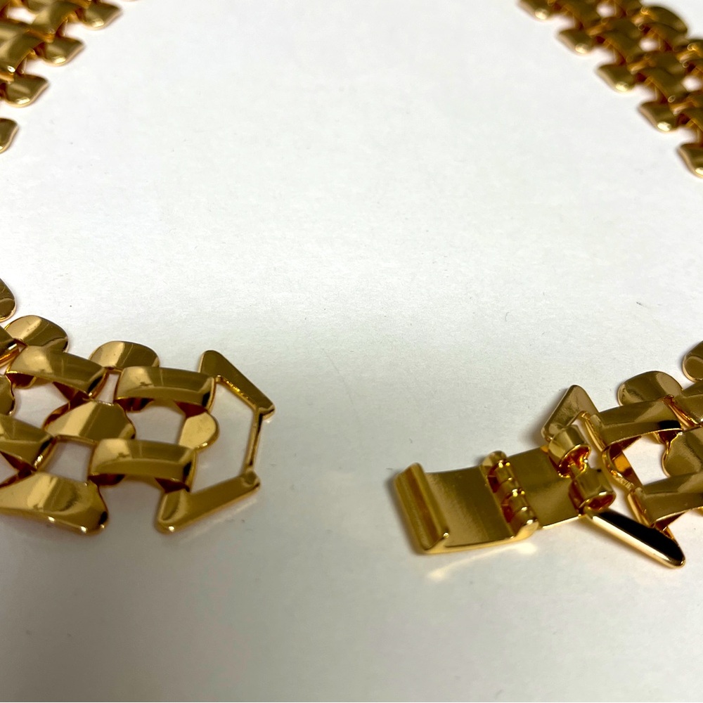 Chunky, Bold golden tone chain necklace. 16.1”, 1.06” chain width lightwt,NIP - Picture 8 of 9